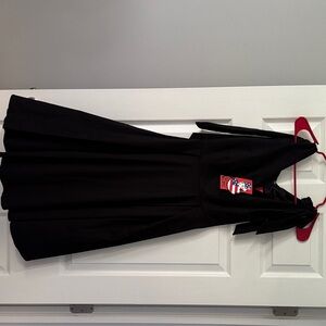 Black Midi Dress with Tie Shoulder Detail